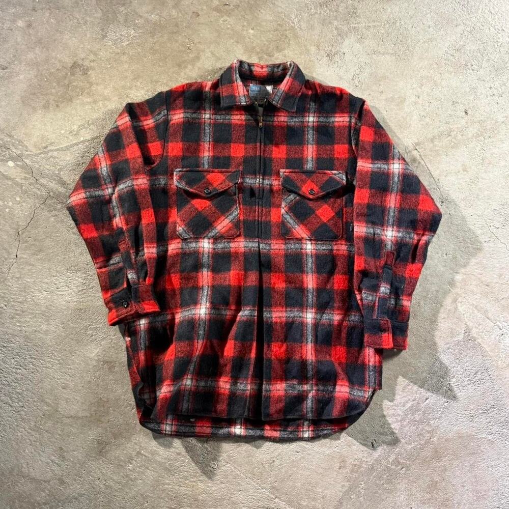 Vintage VTG 70’s 80’s Wool 1/2 Zip Flannel Shirt